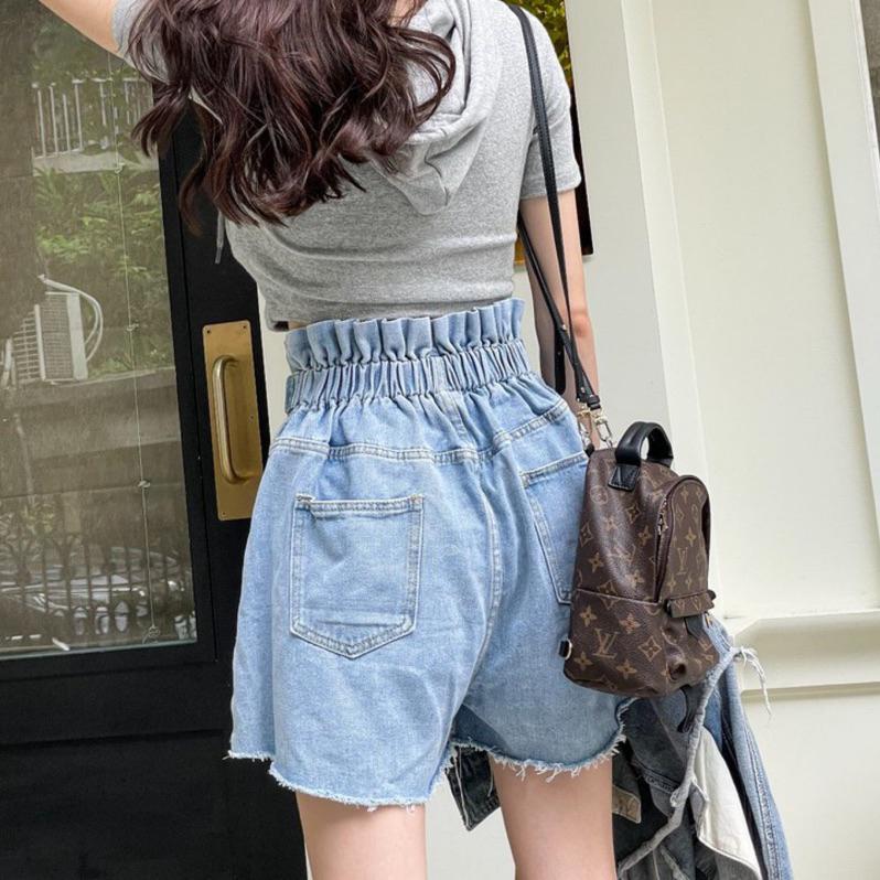 【DOE.FF】花苞A字牛仔短褲｜現貨｜高腰短褲 a字短褲 顯瘦短褲 牛仔短褲 韓國女裝 短褲女 褲裙 闊腿褲 ootd-細節圖5