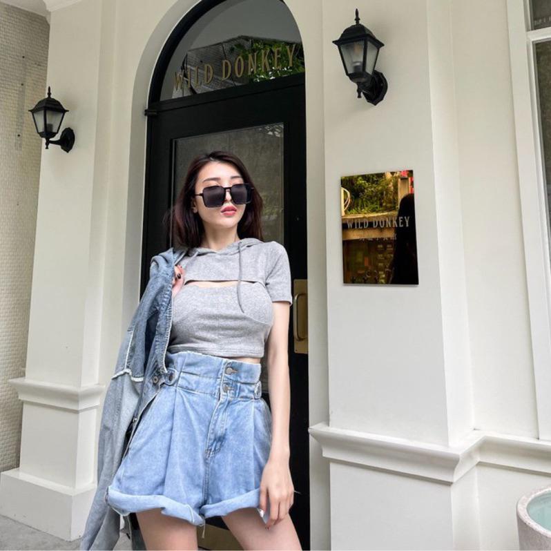 【DOE.FF】花苞A字牛仔短褲｜現貨｜高腰短褲 a字短褲 顯瘦短褲 牛仔短褲 韓國女裝 短褲女 褲裙 闊腿褲 ootd-細節圖6