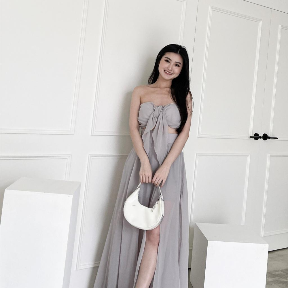 【DOE.FF】 渡假飄逸抹胸雪紡套裝 (現+預) 套裝女 渡假洋裝 長洋 長裙 禮服 抹胸上衣 BRATOP 背心女-細節圖6