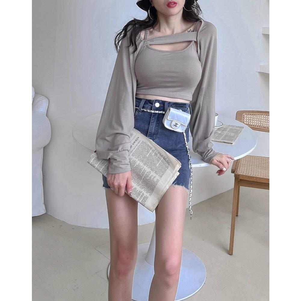 【DOE.FF】莫代爾厚墊BRA + 寬袖砍肩TEE ｜現貨｜-細節圖2