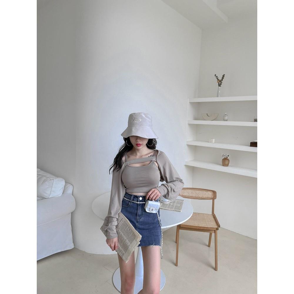 【DOE.FF】莫代爾厚墊BRA + 寬袖砍肩TEE ｜現貨｜-細節圖3