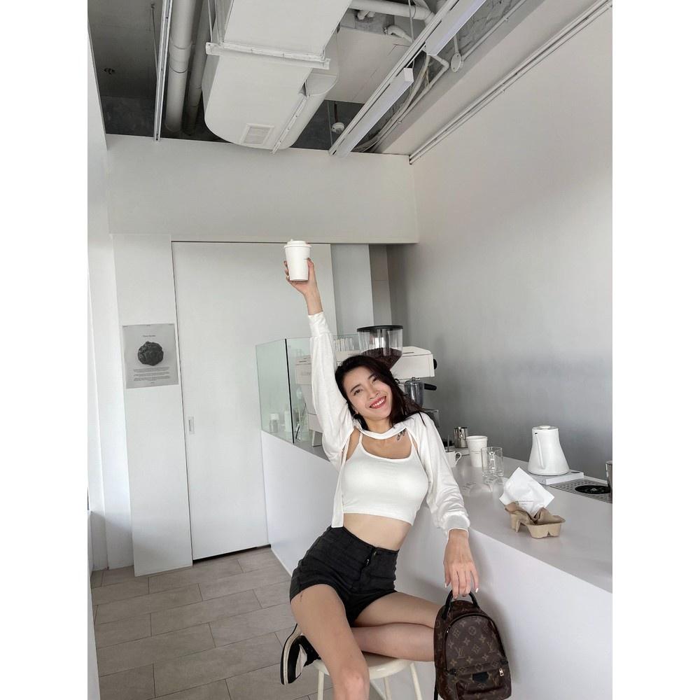 【DOE.FF】莫代爾厚墊BRA + 寬袖砍肩TEE ｜現貨｜-細節圖7