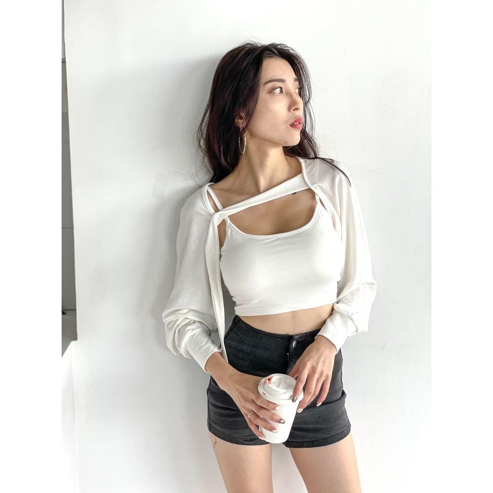 【DOE.FF】莫代爾厚墊BRA + 寬袖砍肩TEE ｜現貨｜-細節圖8