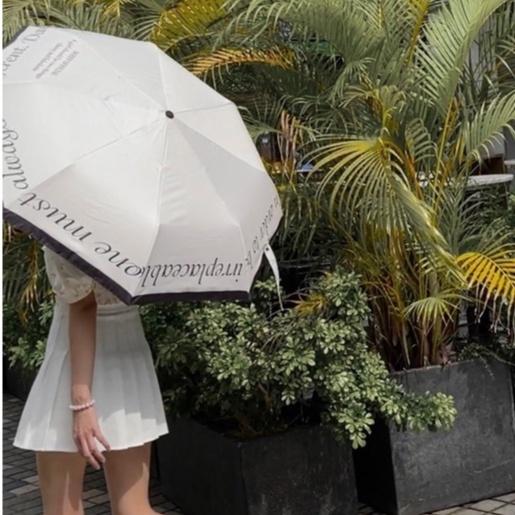 【DOE.FF自訂款】小香風法式奶油輕奢折疊晴雨傘 (現貨) 遮陽傘 摺疊傘 雨傘 抗UV 晴雨傘  自動傘 網美傘-細節圖2
