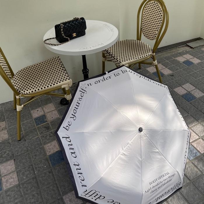 【DOE.FF自訂款】小香風法式奶油輕奢折疊晴雨傘 (現貨) 遮陽傘 摺疊傘 雨傘 抗UV 晴雨傘  自動傘 網美傘-細節圖5