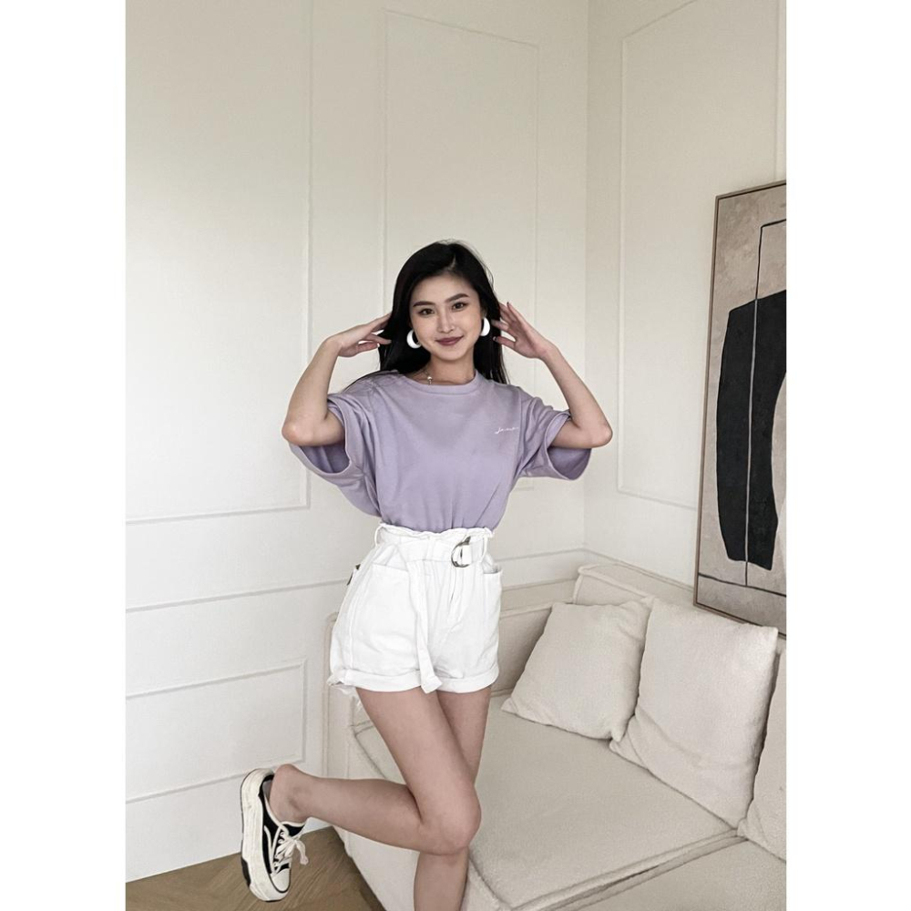 【DOE.FF】花苞兩扣皮帶捲邊短褲｜現貨｜ 牛仔短褲 牛仔褲 顯瘦 百搭 四季 9/29-細節圖3