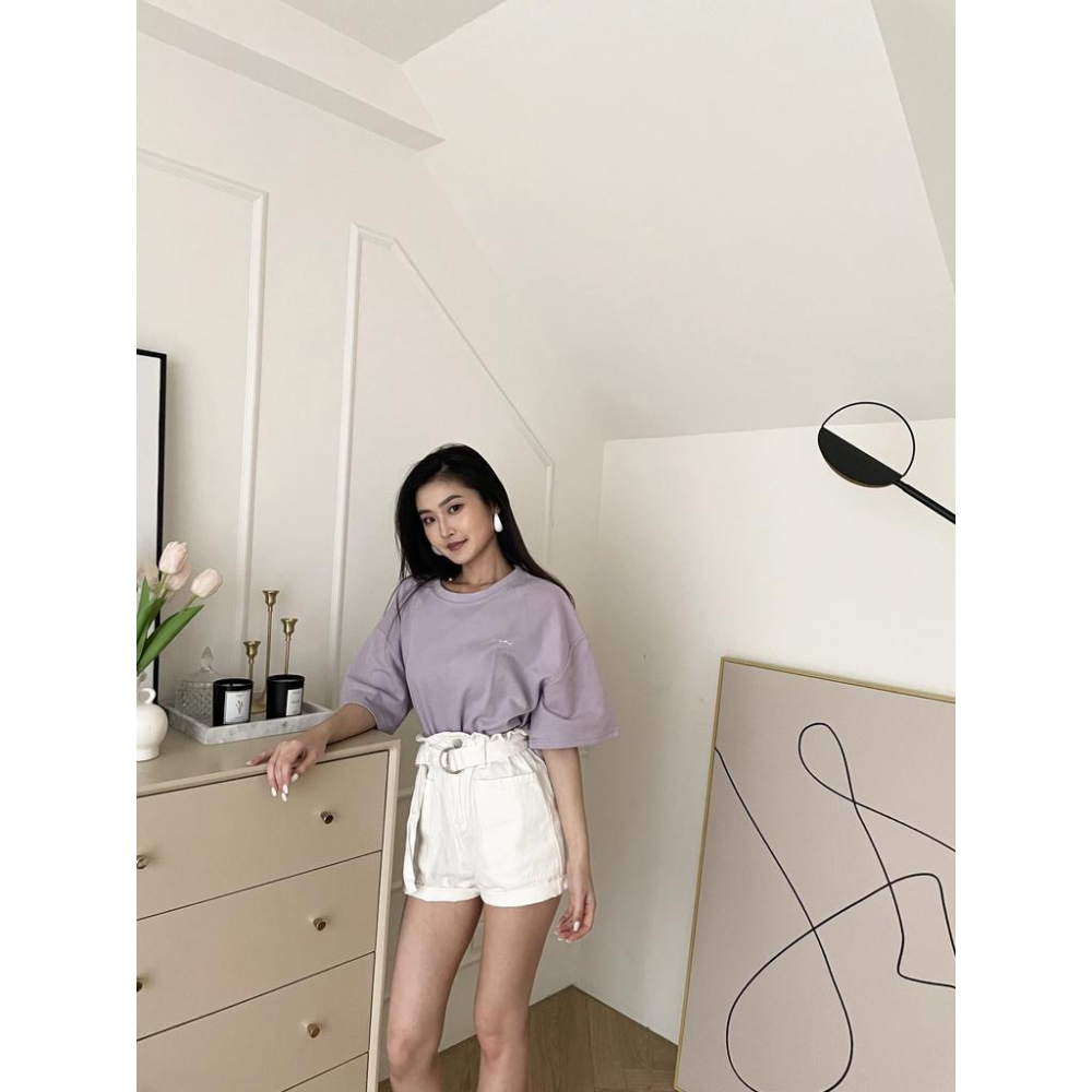 【DOE.FF】花苞兩扣皮帶捲邊短褲｜現貨｜ 牛仔短褲 牛仔褲 顯瘦 百搭 四季 9/29-細節圖7