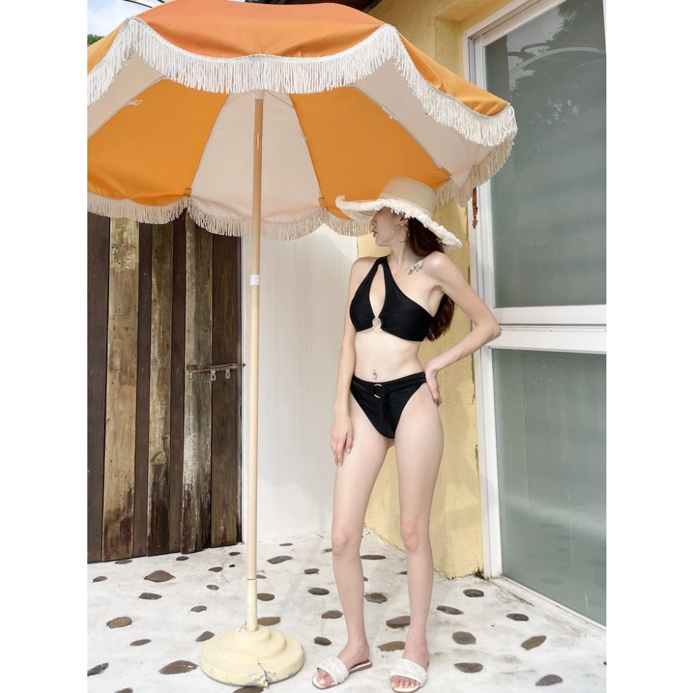 【DOE.FF】單肩釦環bikini泳衣  (現貨) 比基尼 泳衣 辣妹風 歐美風 女裝 套裝女 性感內衣-細節圖5