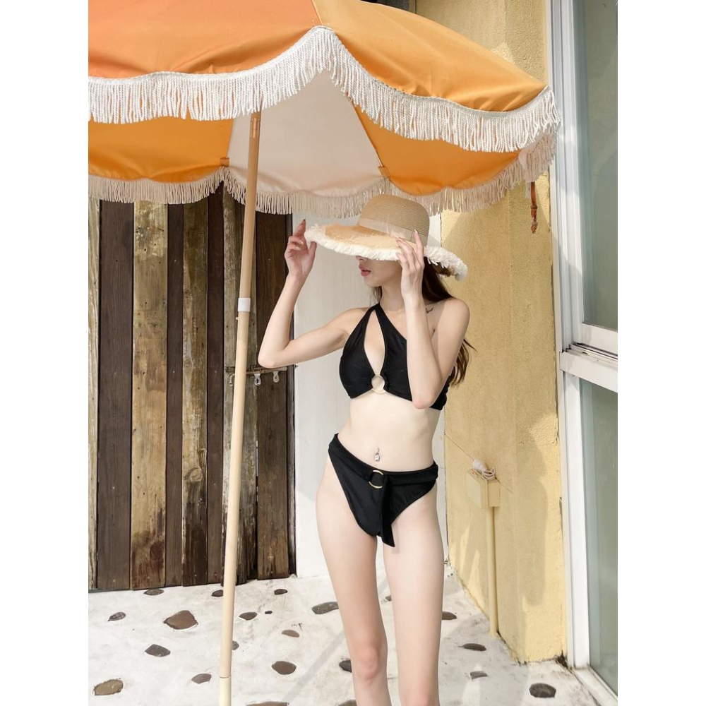 【DOE.FF】單肩釦環bikini泳衣  (現貨) 比基尼 泳衣 辣妹風 歐美風 女裝 套裝女 性感內衣-細節圖6