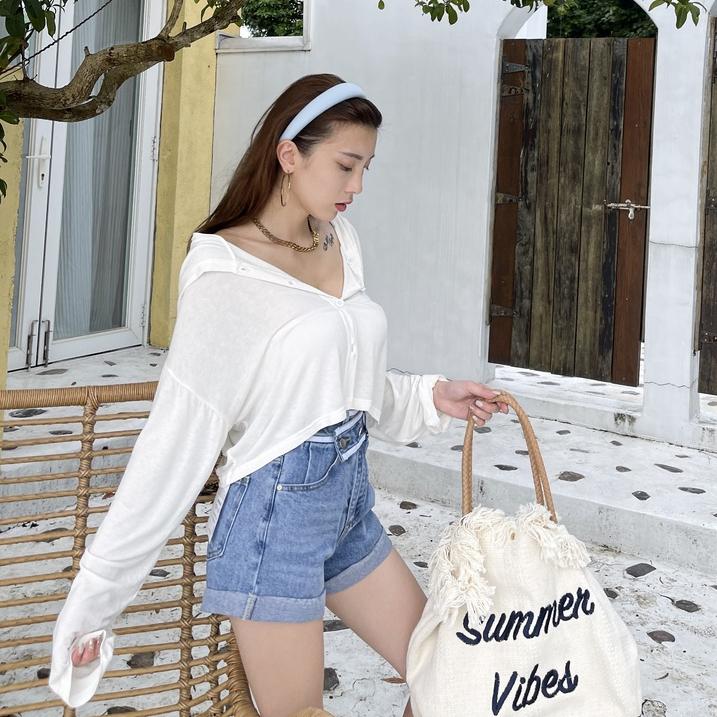 【DOE.FF】春款排釦防曬連帽外套 （現貨） 連帽外套 短版外套 防曬外套 棉外套 休閒外套 外套女 女裝 上衣女-細節圖5