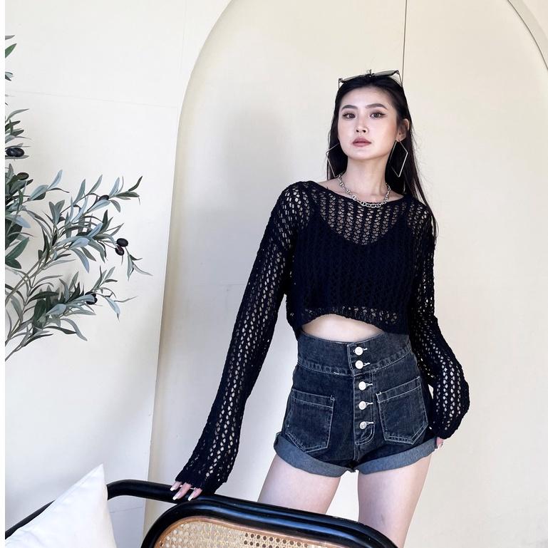 【DOE.FF】針織洞洞圓領衣｜現貨｜打底衫 針織上衣 毛衣女 女裝 韓國 韓版 針織衫 秋冬 快速出貨 ＩＮＳ風 短版-細節圖2