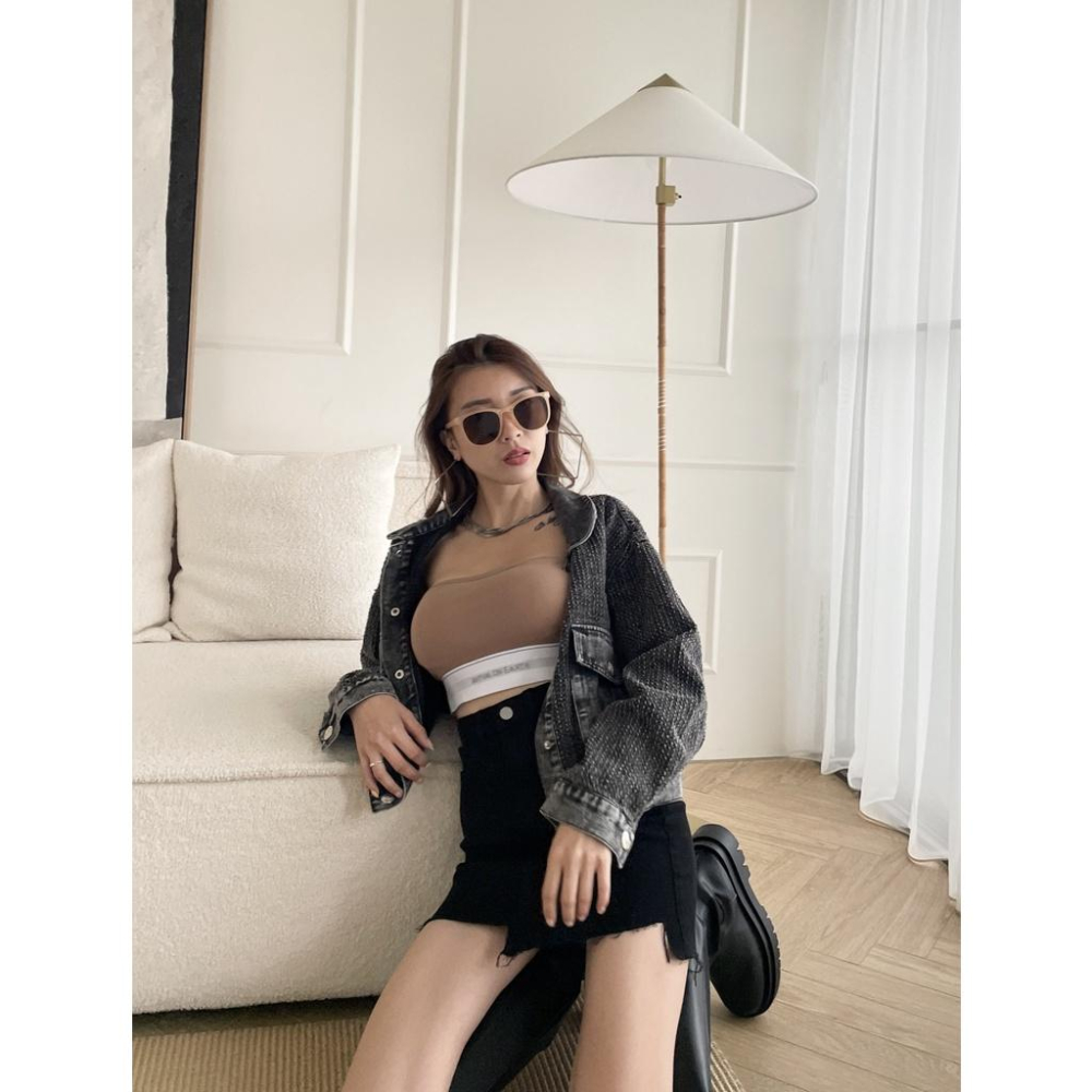 【DOE.FF】英字桃心橡筋抹胸Bratop | 現貨 | 平口背心 抹胸 辣妹背心 歐美 韓國 短版背心 INS風-細節圖2