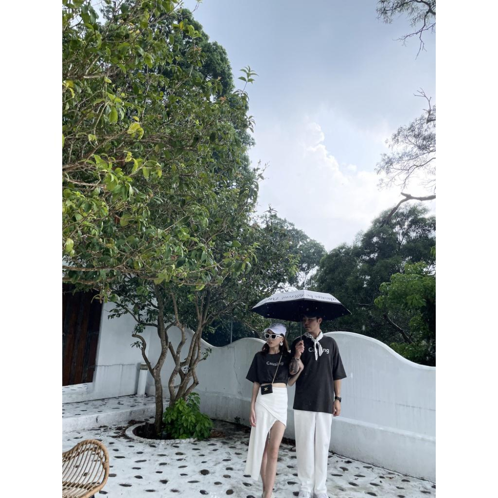 【DOE.FF】標語落肩寬鬆情侶短T （現貨・福利品） 情侶裝 短Ｔ ＯＶＥＲＳＩＺＥ 女裝 男裝 Ｔ恤 寬鬆上衣-細節圖5