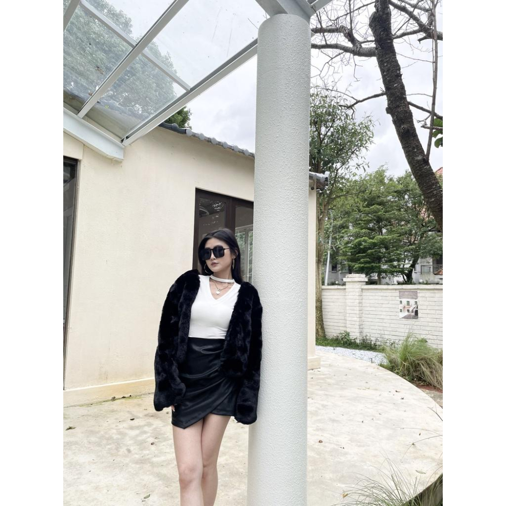 【DOE.FF】仿兔毛拼接鋪棉外套 | 現貨 | 毛毛外套 秋冬外套 短版外套 泰迪熊外套 外套女 厚外套 保暖外套-細節圖9