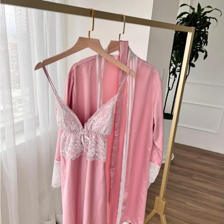 【DOE.FF】睫毛蕾絲兩件套睡衣 (現貨) 居家服 睡衣 睡衣女 睡衣裙 性感睡衣 情趣睡衣 女裝 辣妹風-細節圖7