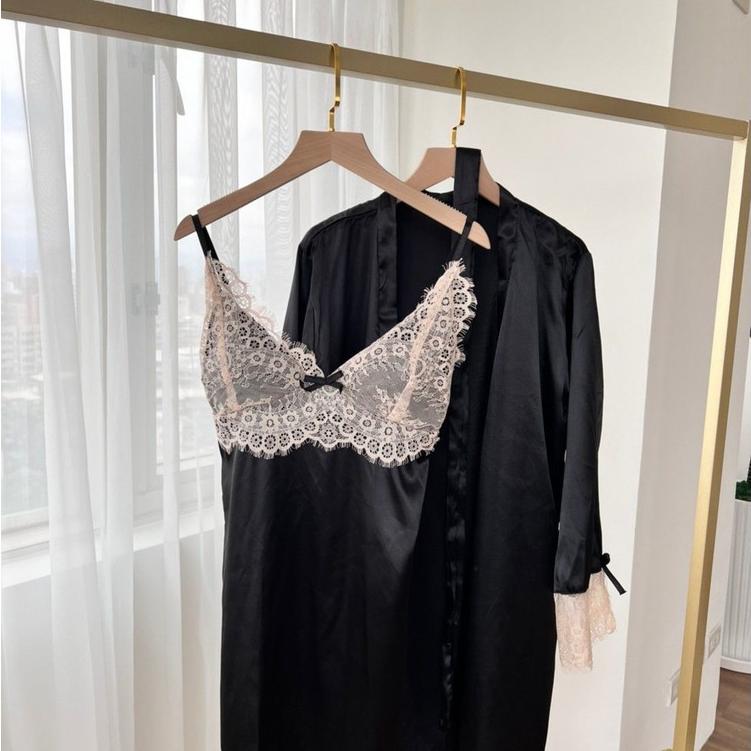 【DOE.FF】睫毛蕾絲兩件套睡衣 (現貨) 居家服 睡衣 睡衣女 睡衣裙 性感睡衣 情趣睡衣 女裝 辣妹風-細節圖8