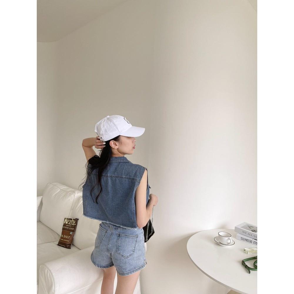 【DOE.FF實拍】不修邊牛仔背心外套｜現貨｜-細節圖3