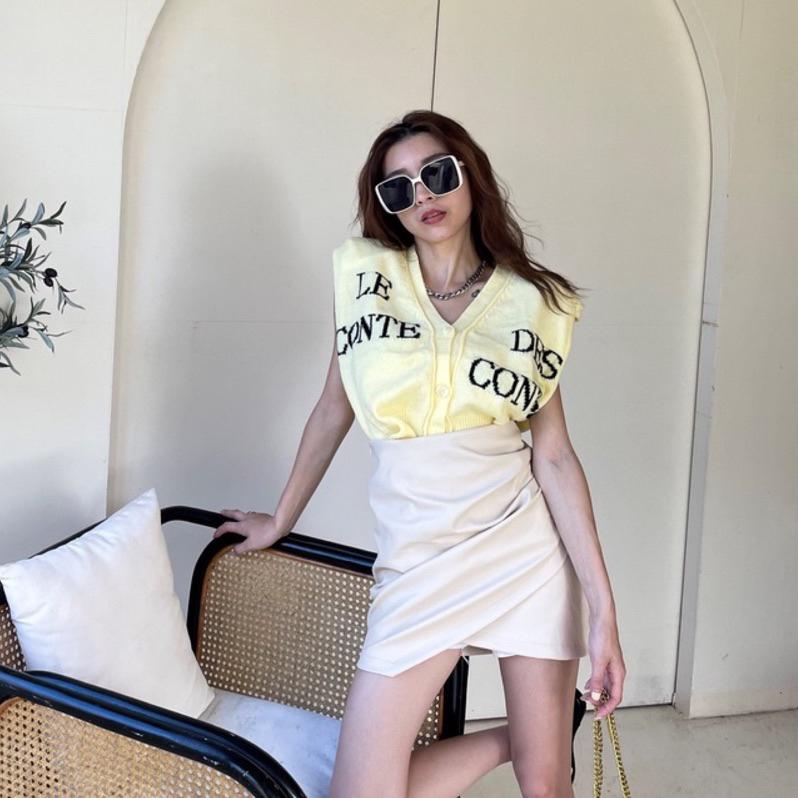 【DOE.FF】墊肩寬鬆毛衣 （現貨） 針織背心 背心外套 毛衣女 背心女 針織毛衣 上衣女 女裝 小香風 針織衫-細節圖3