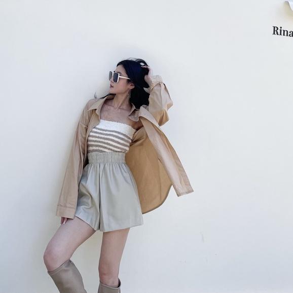 【DOE.FF】抽鬚條紋平口背心| 現貨 |內搭 bratop bra背心女 短版背心 辣妹背心 針織背心-細節圖4