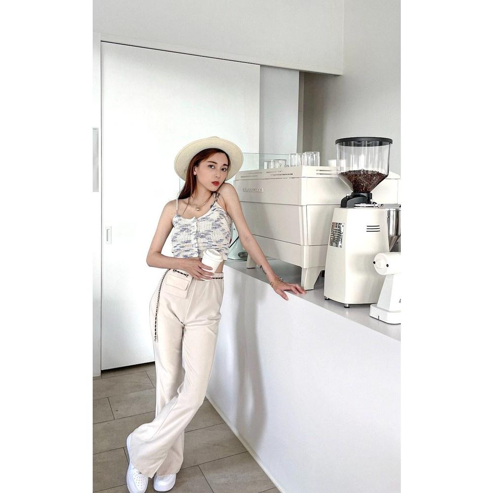 【DOE.FF】超強腿長+10cm附腰包喇叭褲 ｜現貨｜ 西裝褲 雪紡褲 腿長 顯瘦 百搭 喇叭褲 微喇叭 大喇叭 休閒-細節圖9