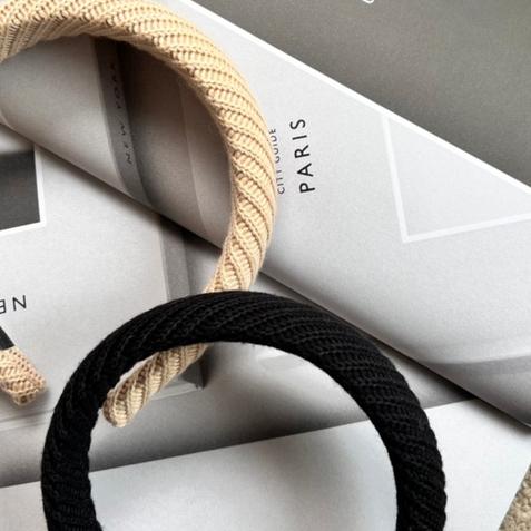 【DOE.FF】毛線編織髮箍 | 現貨 | 韓國髮飾 頭飾 髮箍女 韓版 歐美 ins 可愛 穿搭配件 快速出貨-細節圖2