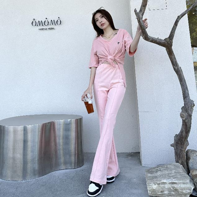 【DOE.FF】 長腿車線彈力喇叭褲 (現+預) 喇叭褲 長褲女 運動褲 休閒長褲 棉長褲 女裝 高腰長褲 顯瘦長褲-細節圖3