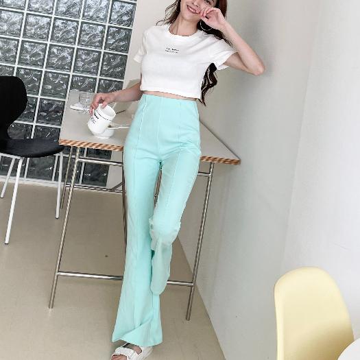 【DOE.FF】 長腿車線彈力喇叭褲 (現+預) 喇叭褲 長褲女 運動褲 休閒長褲 棉長褲 女裝 高腰長褲 顯瘦長褲-細節圖9