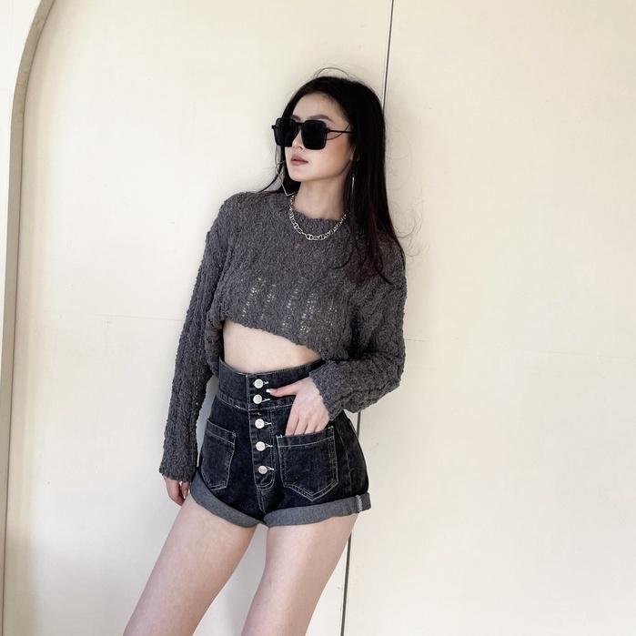 【DOE.FF實】 糖霜麻花圓領短針織衣 (現貨） 圓領毛衣 針織毛衣 短版毛衣 毛衣女 針織衫 短版上衣 上衣女 女裝-細節圖5