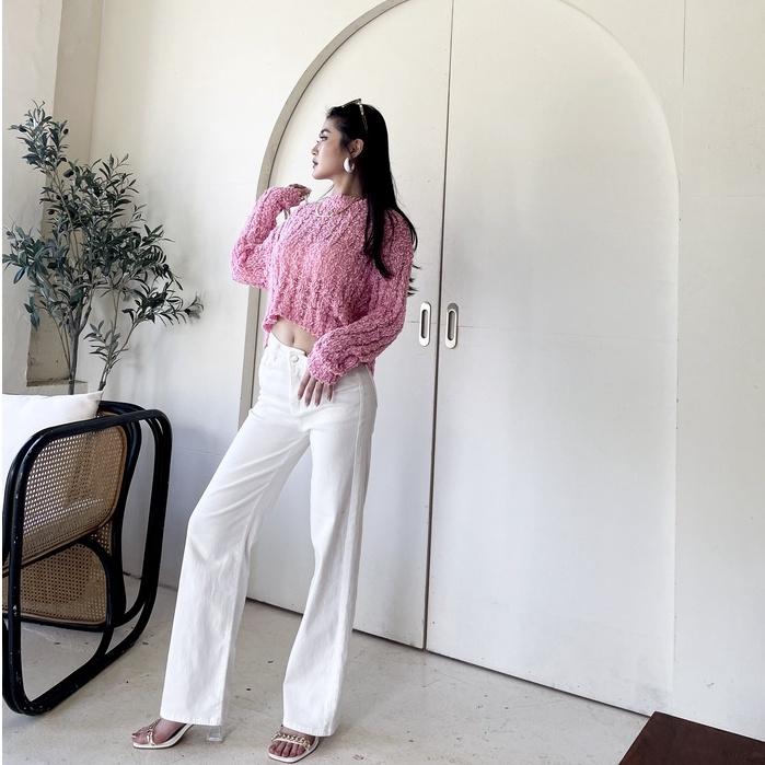 【DOE.FF實】 糖霜麻花圓領短針織衣 (現貨） 圓領毛衣 針織毛衣 短版毛衣 毛衣女 針織衫 短版上衣 上衣女 女裝-細節圖8