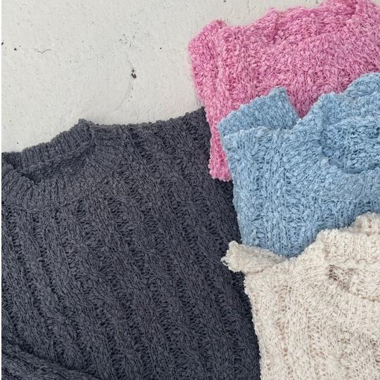 【DOE.FF實】 糖霜麻花圓領短針織衣 (現貨） 圓領毛衣 針織毛衣 短版毛衣 毛衣女 針織衫 短版上衣 上衣女 女裝-細節圖9