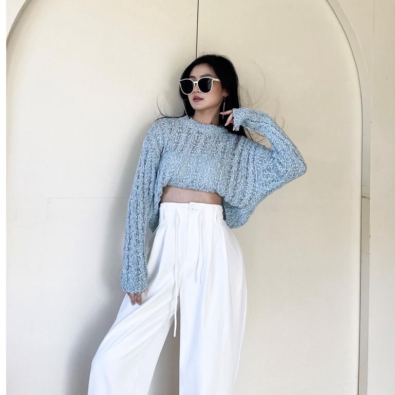 【DOE.FF實】 糖霜麻花圓領短針織衣 (現貨） 圓領毛衣 針織毛衣 短版毛衣 毛衣女 針織衫 短版上衣 上衣女 女裝-細節圖3