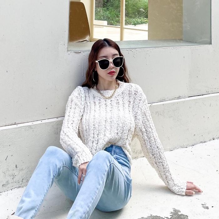 【DOE.FF實】 糖霜麻花圓領短針織衣 (現貨） 圓領毛衣 針織毛衣 短版毛衣 毛衣女 針織衫 短版上衣 上衣女 女裝-細節圖7