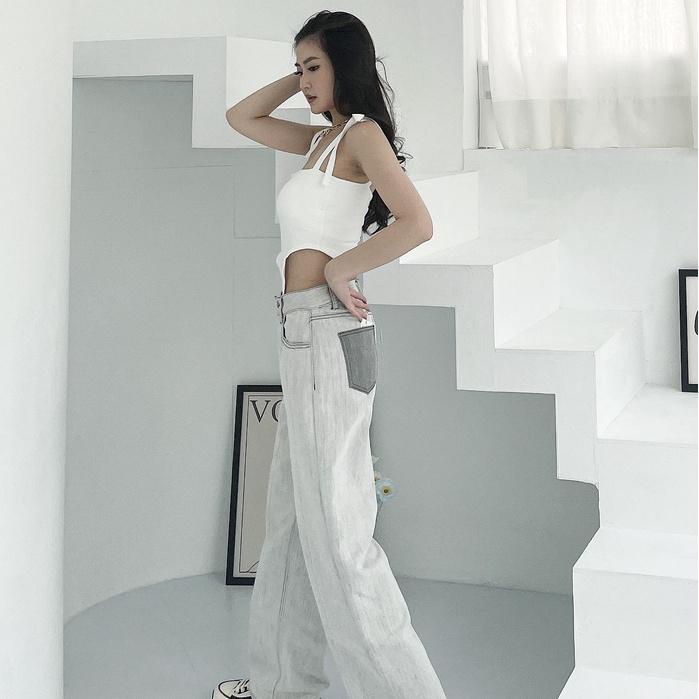 【DOE.FF】俐落水泥灰牛仔寬褲 ｜現貨｜ 長褲 牛仔褲 男友褲 百搭 顯瘦 個性 歐美-細節圖3