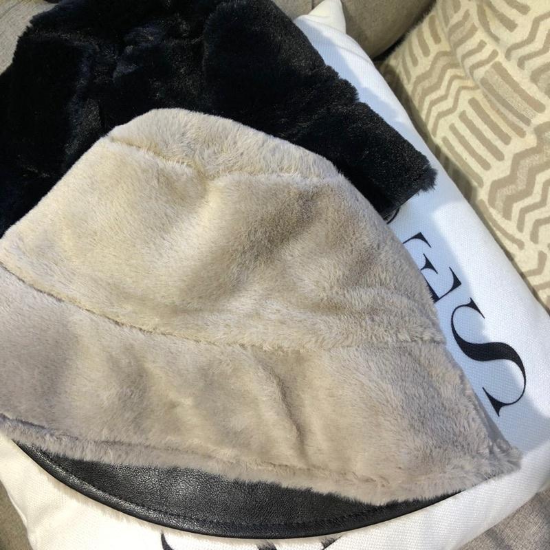 【DOE.FF】熊寶寶毛皮質兩面漁夫帽 ｜現貨｜-細節圖6