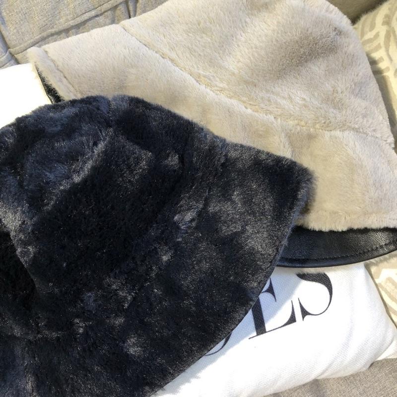 【DOE.FF】熊寶寶毛皮質兩面漁夫帽 ｜現貨｜-細節圖7