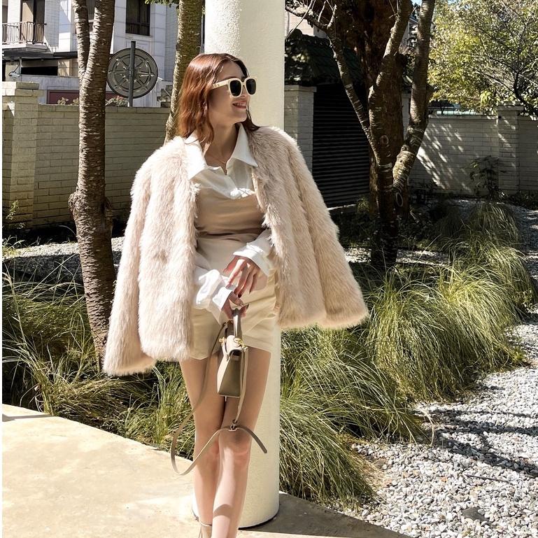 【DOE.FF】名媛皮草鋪棉大衣｜現貨｜毛毛外套 大衣外套 保暖外套 外套女 ＩＮＳ風 辣妹 秋冬女 厚外套 毛毛-細節圖5