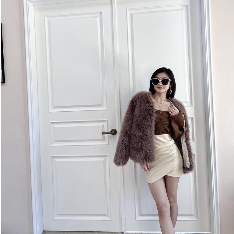 【DOE.FF】名媛皮草鋪棉大衣｜現貨｜毛毛外套 大衣外套 保暖外套 外套女 ＩＮＳ風 辣妹 秋冬女 厚外套 毛毛-細節圖7