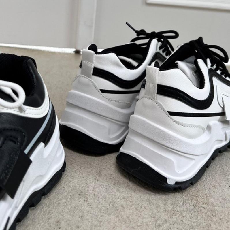 【DOE.FF】新品上市線條皮質增高老爹鞋｜現貨｜小香風 增高鞋 球鞋 小白鞋 老爹鞋 皮質球鞋 球鞋 運動鞋 厚底鞋-細節圖3