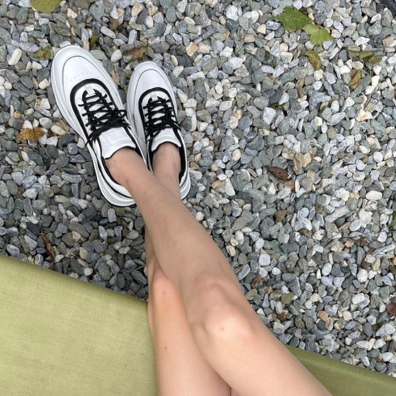 【DOE.FF】新品上市線條皮質增高老爹鞋｜現貨｜小香風 增高鞋 球鞋 小白鞋 老爹鞋 皮質球鞋 球鞋 運動鞋 厚底鞋-細節圖4