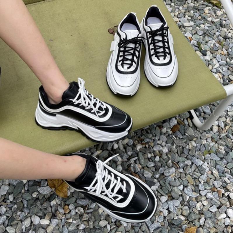【DOE.FF】新品上市線條皮質增高老爹鞋｜現貨｜小香風 增高鞋 球鞋 小白鞋 老爹鞋 皮質球鞋 球鞋 運動鞋 厚底鞋-細節圖5