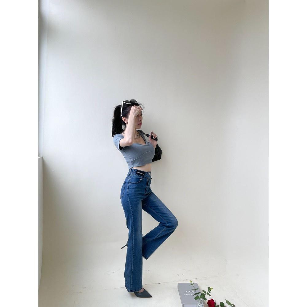 【DOE.FF】原色造型微喇叭牛仔褲｜現貨｜長褲女 牛仔長褲 喇叭長褲 顯瘦長褲-細節圖3