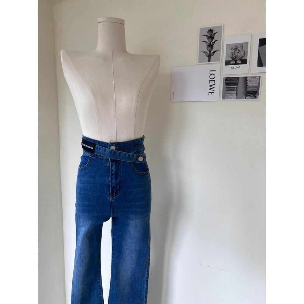 【DOE.FF】原色造型微喇叭牛仔褲｜現貨｜長褲女 牛仔長褲 喇叭長褲 顯瘦長褲-細節圖7