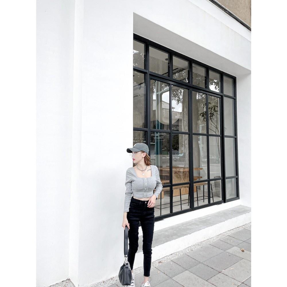 【DOE.FF】水洗割痕八分小腳褲 (現貨) 緊身褲 高腰長褲 牛仔長褲 長褲女 顯瘦長褲 女裝 歐美風 辣妹風-細節圖2