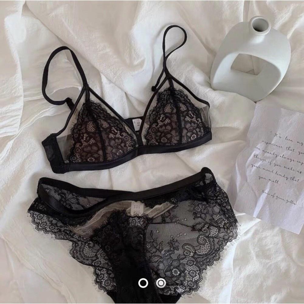 【DOE.FF】蕾絲薄杯成套內衣 (現貨) 性感內衣 蕾絲內衣 成套內衣 情趣內衣 無鋼圈內衣 內衣 胸罩 小胸內衣-細節圖2