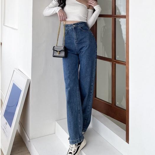 【DOE.FF】 自訂款繞腰高腰牛仔寬褲 (現貨) 寬褲 牛仔長褲 高腰長褲 長褲女 直筒褲 顯瘦長褲 歐美風 辣妹風-細節圖3