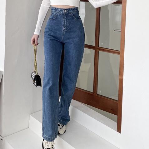 【DOE.FF】 自訂款繞腰高腰牛仔寬褲 (現貨) 寬褲 牛仔長褲 高腰長褲 長褲女 直筒褲 顯瘦長褲 歐美風 辣妹風-細節圖4