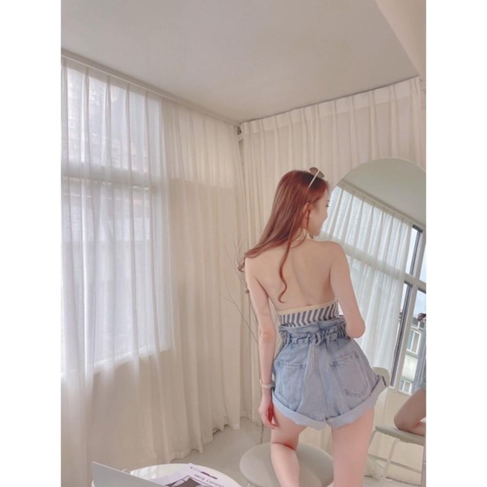 【DOE.FF】翻領波紋削肩背心 (現貨) 背心女 辣妹上衣 露背上衣 內搭背心 小可愛 上衣女 歐美風 辣妹風 女裝-細節圖5