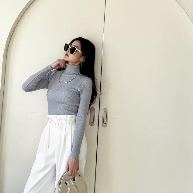 【DOE.FF】基本高領打底衫 （現貨） 高領毛衣 針織衫 打底衫 毛衣女 針織毛衣 發熱衣 上衣女 女裝 翻領毛衣-細節圖5