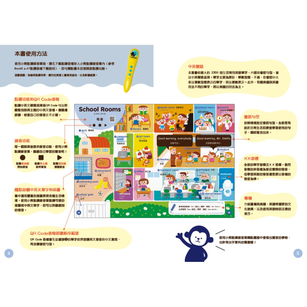 書適》〔小熊點讀系列〕英語單字圖鑑繪本：情境學習常用單字、片語和會話句型（全套5冊，附中英雙語QR code音檔）/小熊-細節圖7