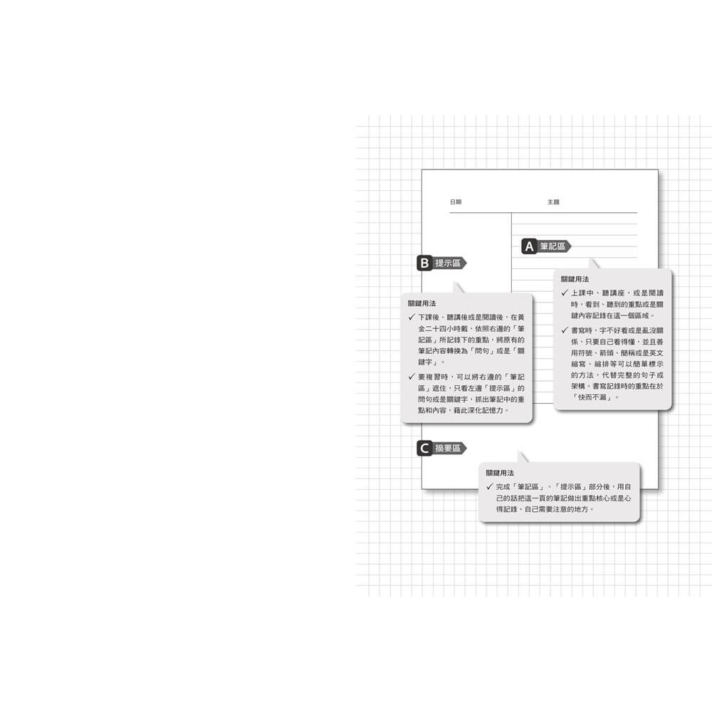 書適》周博教你高效閱讀做筆記WORKBOOK(「康乃爾高效執行筆記」「紅綠燈錯題修正筆記」「WEF體驗式筆記」） /畢方-細節圖2